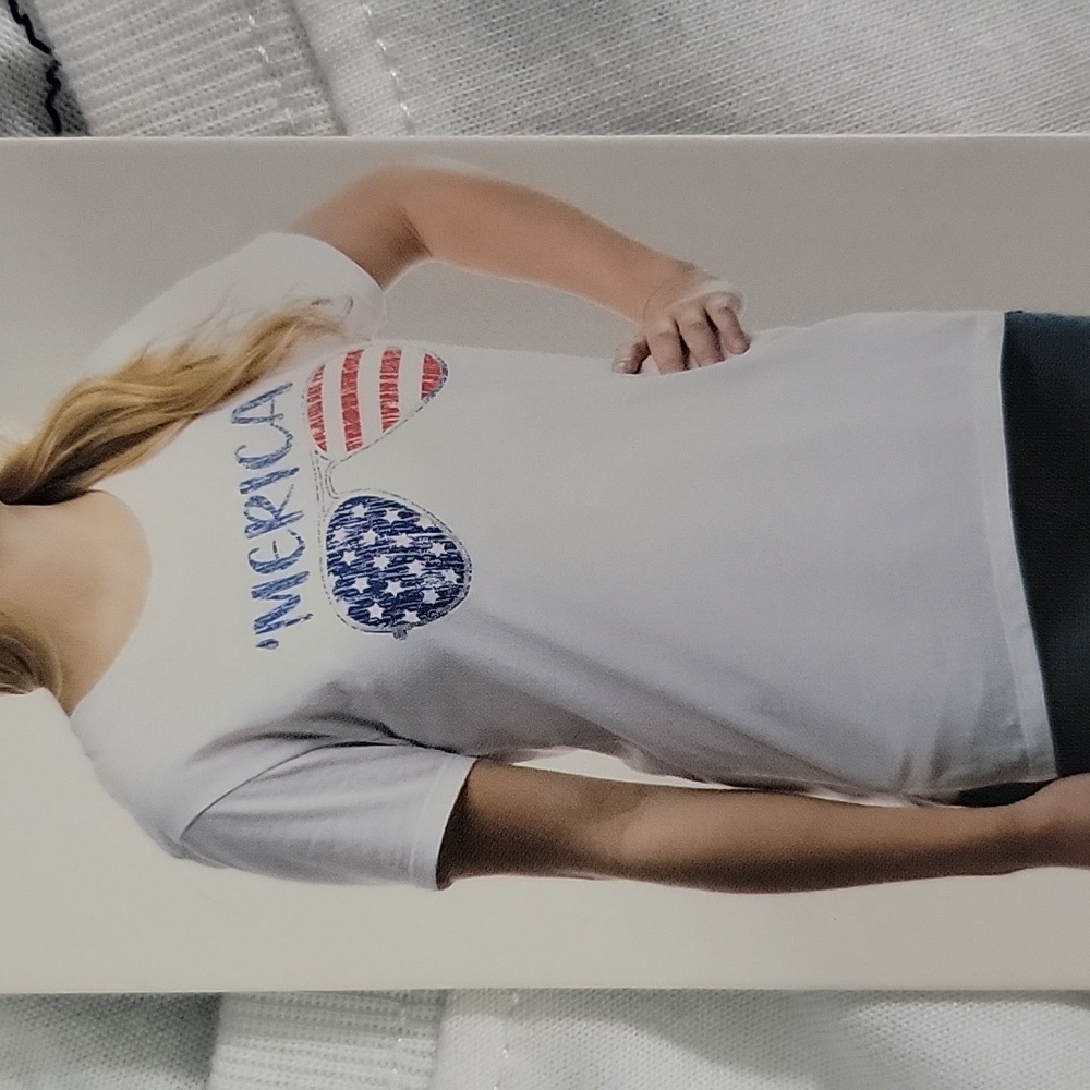 Womens "MERICA" Red, White, & Blue State of Mine Graphic T-shirt Plus Size 2X